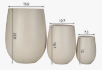 Latitude Run&reg; American Modern 3-Size Outdoor Planter Set With Weather-Resistant MGO Construction New In Box $299