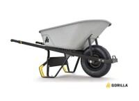 Gorilla 6 cu. ft. PRO Heavy-Duty Steel Tub Wheelbarrow, Steel Braces and Handles, Easy Pivot/Dump Design, 16 in. Pneumatic Wheel New Handles Sold Separately $299