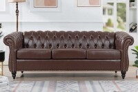 Alcott Hill Deaneen 83.85'' Faux Leather Sofa in Brown New in Box $999