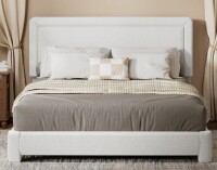 Ebern Designs Queen Upholstered Bed Frame With Headboard, No Box Spring Required New in Box $599