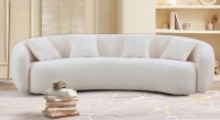 Everly Quinn Shaleine 101.4" Curved Sofa, Mid Century Modern Half Moon New in Box $1999