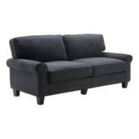 Serta Copenhagen 78" Rolled Arm Sofa with Removable Covers Charcoal New $699