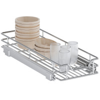 TinyHomie 10.5" W x 18" D Pull Out Cabinet Organizer, Single-Tier Heavy-Duty Slide-Out Drawer for Kitchen Base Cabinets, Chrome New In Box $99