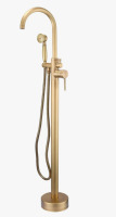 UFINE Antique Brass Standing Bathtub Faucet Freestanding Tub Filler High Pressure Single Handle Bathtub Filler Floor Mounted 9100-ATI $599