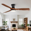 17 Stories Cissline 52" 3-Blade Farmhouse Flush Mount Ceiling Fan with Led Light and Remote for Medium Room New In Box $299