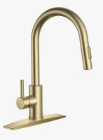 Forious Pull Down Single Handle Kitchen Faucet With Deck Plate, Handles and Supply Lines WW43000G New In Box $199