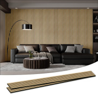 AWP Wood Salt Acoustic Wall Panels, 2 Piece 94" x 23.6" x 0.8" Soundproof Wooden Wall Panels, 3D Fluted Sound Absorbing Panel, Rustic Oak, New in Box $399