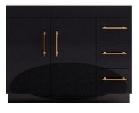 Moreno Bath Elsa 42 in. W x 19.50 in. D x 22.05 in. H Bath Vanity Cabinet in Glossy Black New in Box $1099