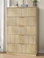 Ebern Designs 31.5'' W Fluted 5 - Drawer Dresser, Wooden Dresser Chest Of 5 Drawers New in Box $499