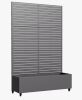 Wrought Studio 6 ft. H x 4 ft. W Metal Planter Box Privacy Screen Garden Bed with Trellis with Wheels -Gray New in Box $399