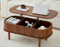 George Oliver 39.37'' W Oval Lift Top Coffee Table With Storage $499