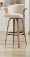 Corrigan Studio Lesli Swivel Tufted Boucle Upholstered Bentwood Counter & Bar Stool $399