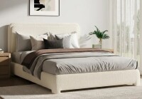 Ebern Designs Bensu Boucle Full Size Upholstered Platform Bed with Soft Rounded Corners $499