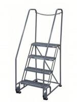 COTTERMAN Rolling Ladder: 3.3 ft Platform Ht, Assembled, Steel, 450 lb Load Capacity, 16 in x 10 in New $599