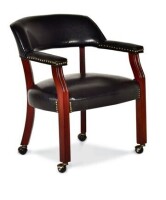 Steve Silver Tournament Arm Chair w/Casters, Black New in Box $599