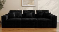 Latitude Run Abdou 106.2" Compression Long Sofa, Corduroy Cloud Couch, Black New $899