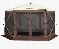 Stellweilan Tessberg Pop Up Gazebo Tent, Pop-Up Screen Tent 6 Sided Canopy Sun Shelter with 6 Removable Privacy Wind Cloths & Mesh Windows, 10x10FT Quick Set Screen Tent with Mosquito Netting and Carrying Bag New $399