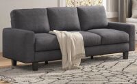 Latitude Run 75" Modern Linen 3 Seater Sofa with Deep Seat, Dark Gray New in Box $799