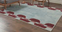 Wrought Studio&trade; Modern Geometric Machine Washable Chain Link Blue Indoor Area Rug With Non-Slip Backing, 5' x 7' New $299