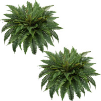 Vitalismo Fake Boston Ferns, Artificial Fern for Home, Office, Garden Indoor Outdoor Decors (Set of 2) New In Box $99