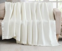 Spirit Linen Queen Size Satin Trim Fleece Blanket New In Box $199