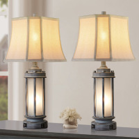 Lark Manor Set of 2 25" Louann Table Lamp Set With Night Light And USB Ports New In Box $299