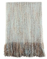 Saro Lifestyle 50"x60" Fringe Hem Faux Throw Blanket Aqua - Cozy Acrylic, Hand Washable, Year Round Comfort New $79