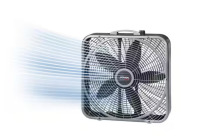 Lasko Power Plus 20 in. 3 Speed Box Fan for Home in Gray with Weather Shield Design for Window Use, 2000 CFM, Carry Handle On Working $79