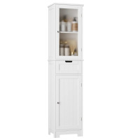 Highland Dunes Olvera 15.7'' W x 67'' H x 11.8'' D Linen Cabinet, White, New in Box $499