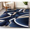 Wrought Studio Catalan 8' x 11' Rectangular Abstract Indoor Rug, Navy, New $499
