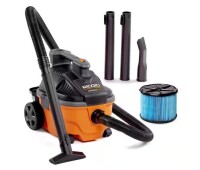 RIDGID 4 Gal. 5.0 Peak HP Portable Shop Vacuum Wet Dry Vac with Fine Dust Filter, Locking Hose and Attachments WD4070 On Working $199