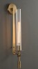 Ivy Bronx 25" Modern Tube Clear Ribber Glass Single Wall Sconce Lighting Fixture in Brass New In Box $299
