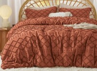 Bedsure Embroidered Tufted All-Season 3-Piece King Comforter Set New In Box $299