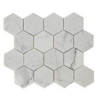 Tile & Top 12" x 12" Marble Honeycomb Mosaic Wall & Floor Tile, 1 sq ft. New