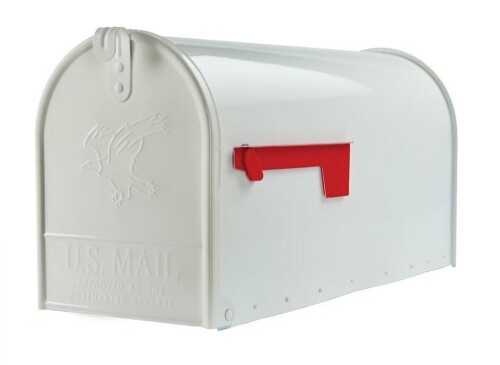 Architectural Mailboxes Elite Large Post Mount Mailbox White New In Box $79