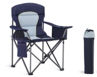 HIGH POINT SPORTS Oversized Camping Folding Chair, Heavy Duty Portable Outdoor Chair, Foldable Camp Chair with Cup Holder and Cooler Bag Support 450 LBS, Dark Blue New In Box $59