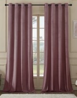 Mercer41 Deavion Velvet Solid Color Metal Grommets Room Darkening Curtain Panels (Set of 2), 52" x 96" $79