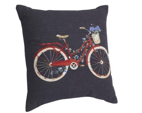 Hampton Bay 18 in. x 18 in. Outdoor Patio Throw Pillow in Bike / ARDEN 16 x 16 Ashland Black Jacobean Square Outdoor Throw Pillow / Assorted New Assorted $79