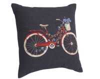 Hampton Bay 18 in. x 18 in. Outdoor Patio Throw Pillow in Bike / ARDEN 16 x 16 Ashland Black Jacobean Square Outdoor Throw Pillow / Assorted New Assorted $79