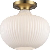 Trans Globe Lighting Aristo 1 Light 12 inch Antique Gold Semi-Flush Mount Ceiling Light New In Box $299