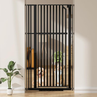 KORIMEFA 63" Extra Tall Cat Gate for Doorway No Drilling Auto-Close Pressure Mounted One-Hand Open for Cat Dog Pet Stairs Doorway Hallway (34.06"-38.38", Black) New in Box $399