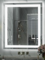 Wayfair Basics&reg; UL Certified Front & Back LED Anti-Fog Tempered Glass Bathroom/Vanity Mirror, 30" x 36" New In Box $399