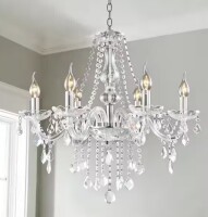 Bel Air Lighting 6-Light Chandelier in Silver Finish and Crystal Glass / Bel Air Lighting 2-Light Semi Flush Mount Ceiling Light in Rubbed Oil Bronze Finish / Assorted $299