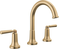Delta Saylor Brushed Gold Bathroom Faucet 3 Hole, 8 Inch Widespread Bathroom Sink Faucet for Vanity, Metal Push-Pop Drain Assembly, Champagne Bronze 3535-CZMPU-DST New In Box $499