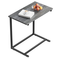 17 Stories Gilsum C-Table End Table with Solid Wood Top and Steel Base New In Box $199