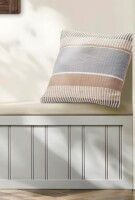 Chanasya 20"x20&rdquo; Outdoor Throw Pillow - Multi Stripe Textured Polyester Woven Decorative Throw Pillow Cover, Blue New in Box $79
