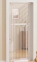 KORIMEFA 47.24"-87" Extra Tall Cat Gate with Wide Adjustable 27.56"-31.5" Pet Gate Pressure Mounted Safety Full Door Gate for Stairs, Hallway, Kitchen, Doorway New in Box