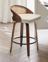 George Oliver 25" Leeana Swivel Faux Leather Counter & Bar Stool New in Box $299