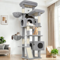 Tucker Murphy Pet&trade; 77" Tall Multi-level Cat Tree For 4+ Large Cats, Indoor Cattower With 2 Condos & Hammocks, Space-saving Cat Treesmall Footprint, Soft Velvet, Easy Assembly New In Box $299