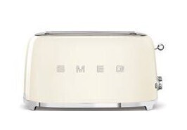 SMEG - TSF02 4-Slice Long Wide-Slot Toaster - Cream New In Box $399